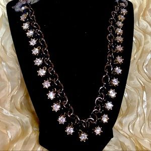 J. Crew Signed Rhinestone Long Extended Necklace